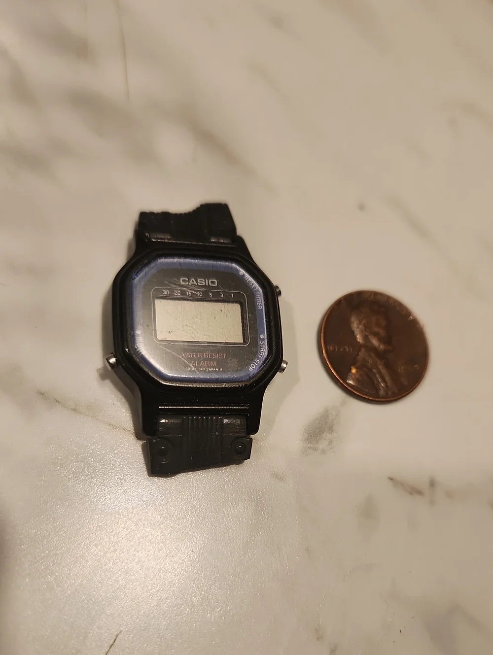 Casio LA-11 Digital Wristwatch in Black with Blue Accent